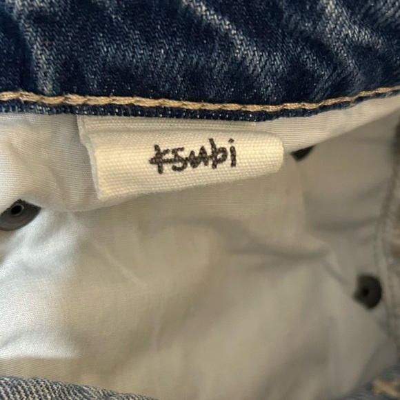 Ksubi Jeans Nine O Lucky Star High Rise Slim Staight Ankle Cropped Medium Wash - Picture 11 of 12